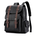 Men's Backpack PU Leather Bag for Large Laptop Backpack Male Travel Bag