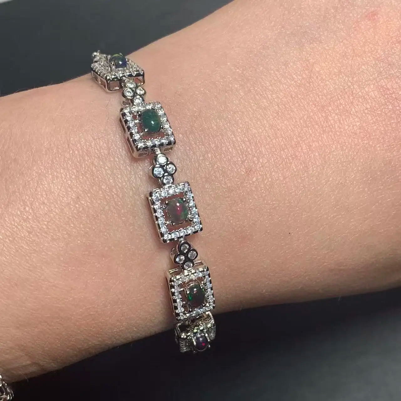 Gorgeous Color Natural Opal Bracelet Jewelry