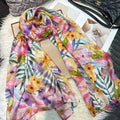 Lightweight Large 100% Mulberry Silk Oblong Shawl Neck Scarf