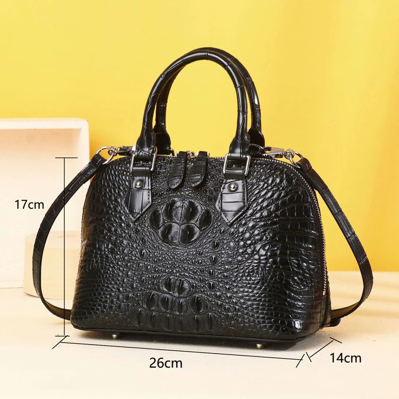 Luxury Handbag Genuine Leather Crocodile Pattern High Quality