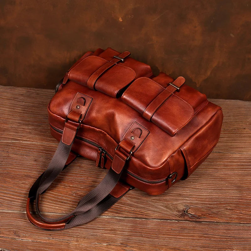 Men's Travel Bag Genuine Leather Large Capacity Business Bag