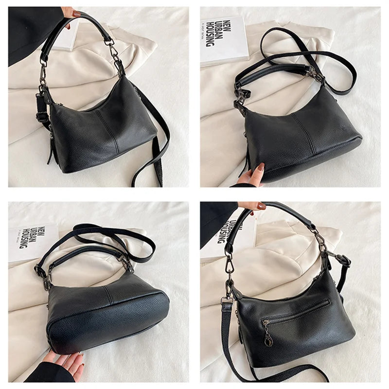 Genuine Leather Women's Bags Fashion Tassel Women's Handbags Crossbody Bags