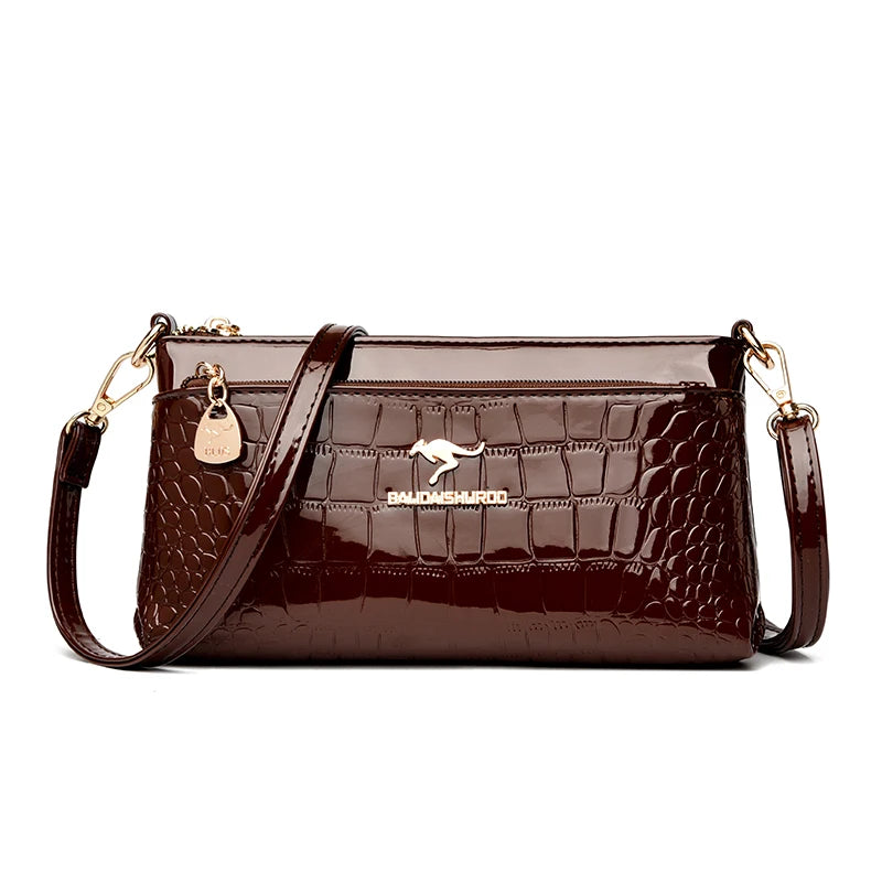 Luxury Oil Wax Leather Crossbody Bag Small Phone Purse Fashion Shoulder Handbag