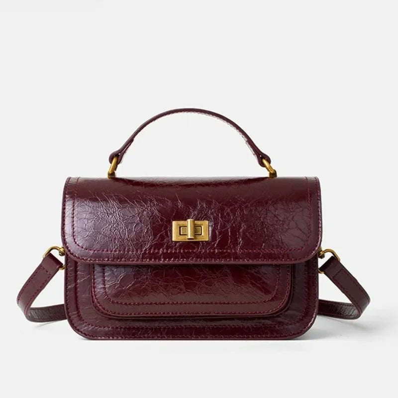Genuine Leather Shoulder Bag Fashionable Versatile Design