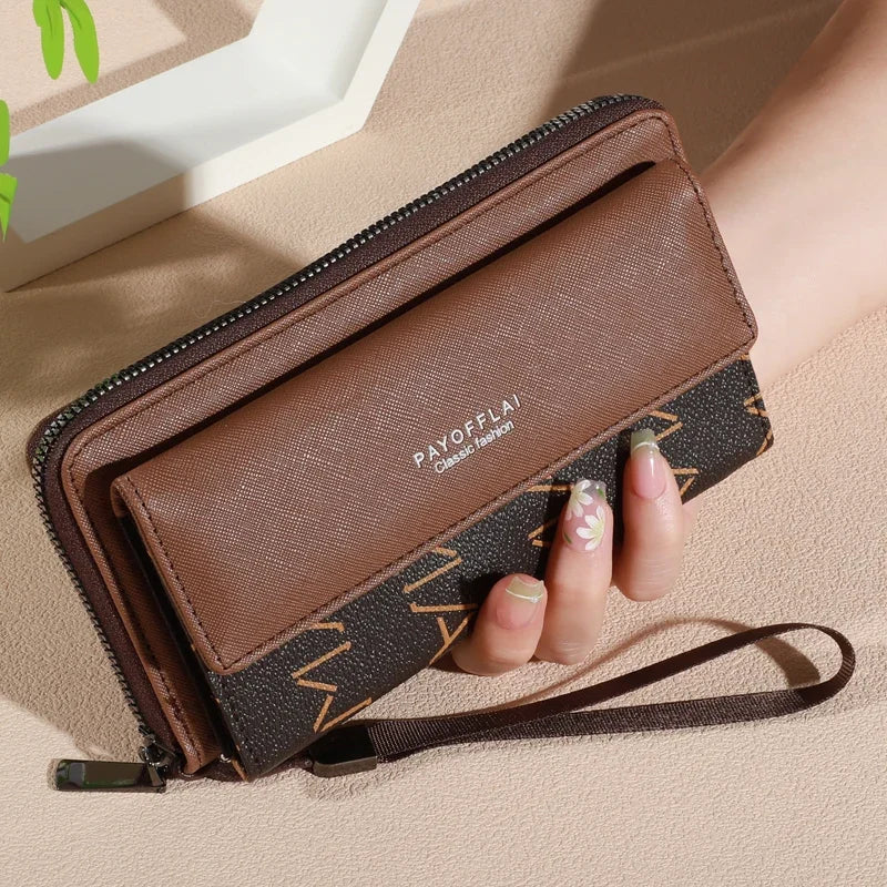 1pc Classic Faux Leather Wallet Double Layer with Snap Closure
