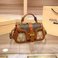 Light luxury niche design contrasting color saddle bag high-end handbag crossbody bag
