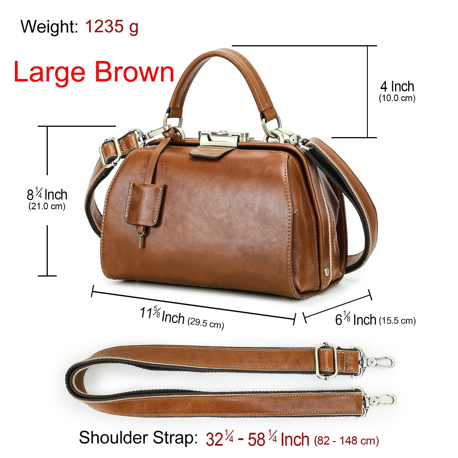 Genuine Leather Doctor Bag for Women Luxury Design Tote
