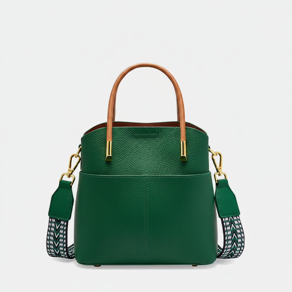 Genuine Leather Top Quality Bucket Bag Versatile Leather Tote
