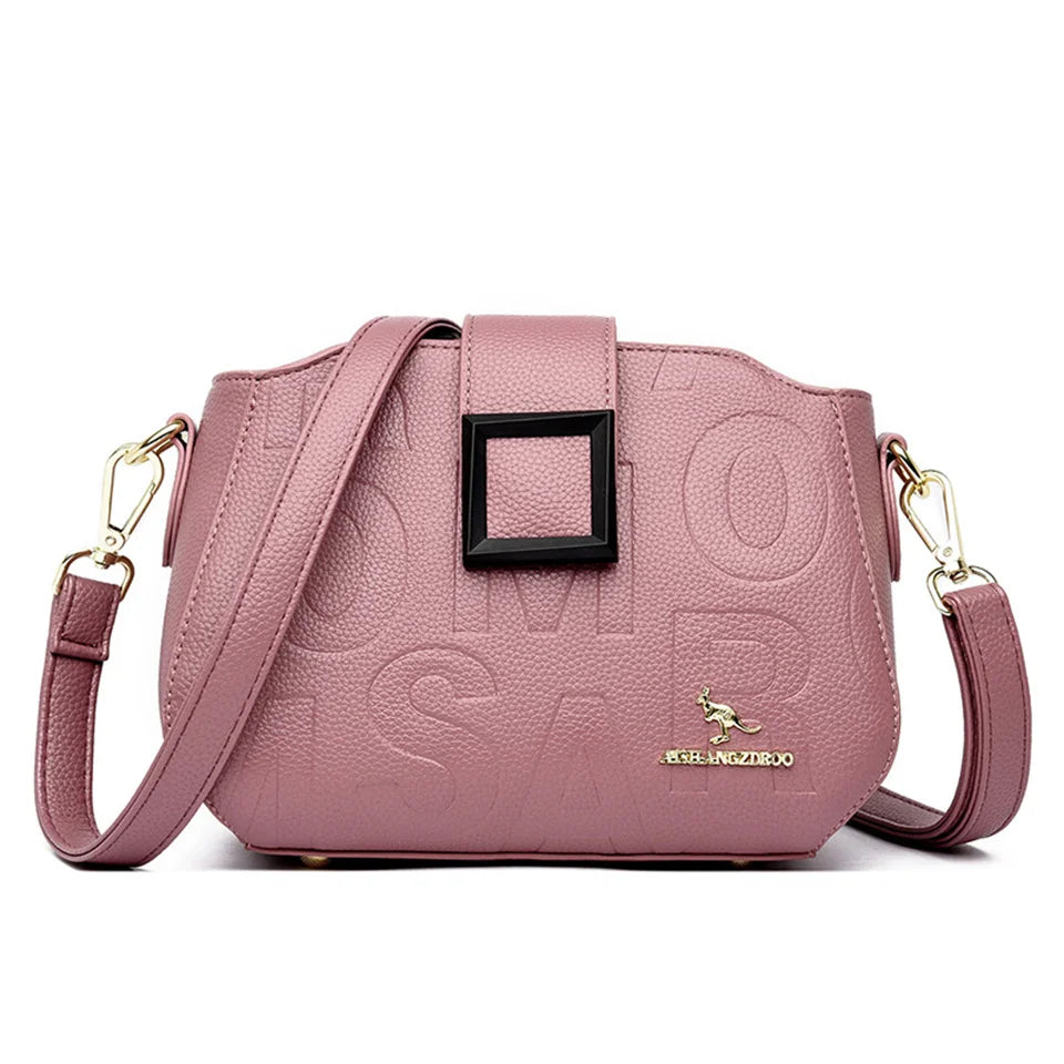 Fashionable Square Buckle Crossbody Bag Large Capacity Travel Handbag Luxury Design