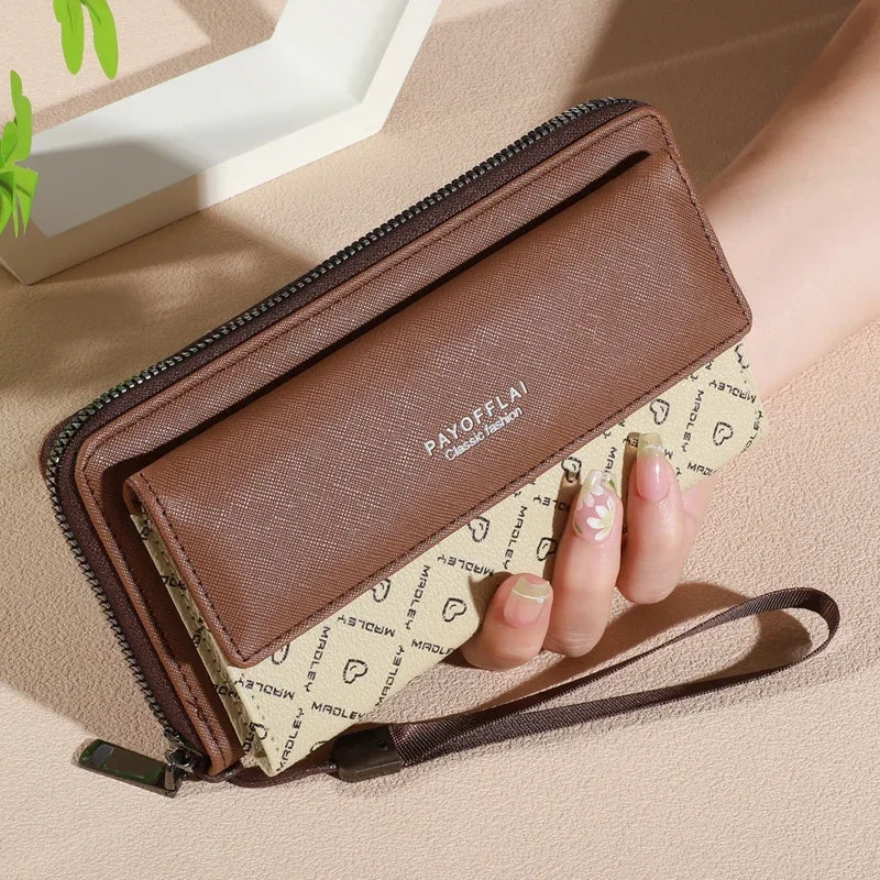 1pc Classic Faux Leather Wallet Double Layer with Snap Closure