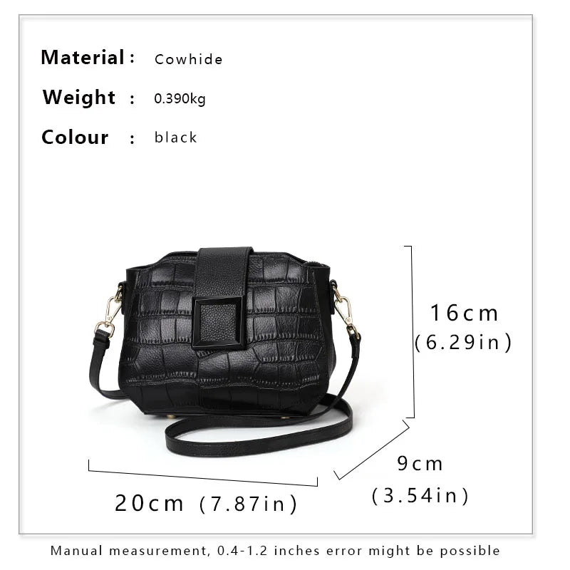 Genuine Leather Crossbody Bag Trendy Shoulder Bag