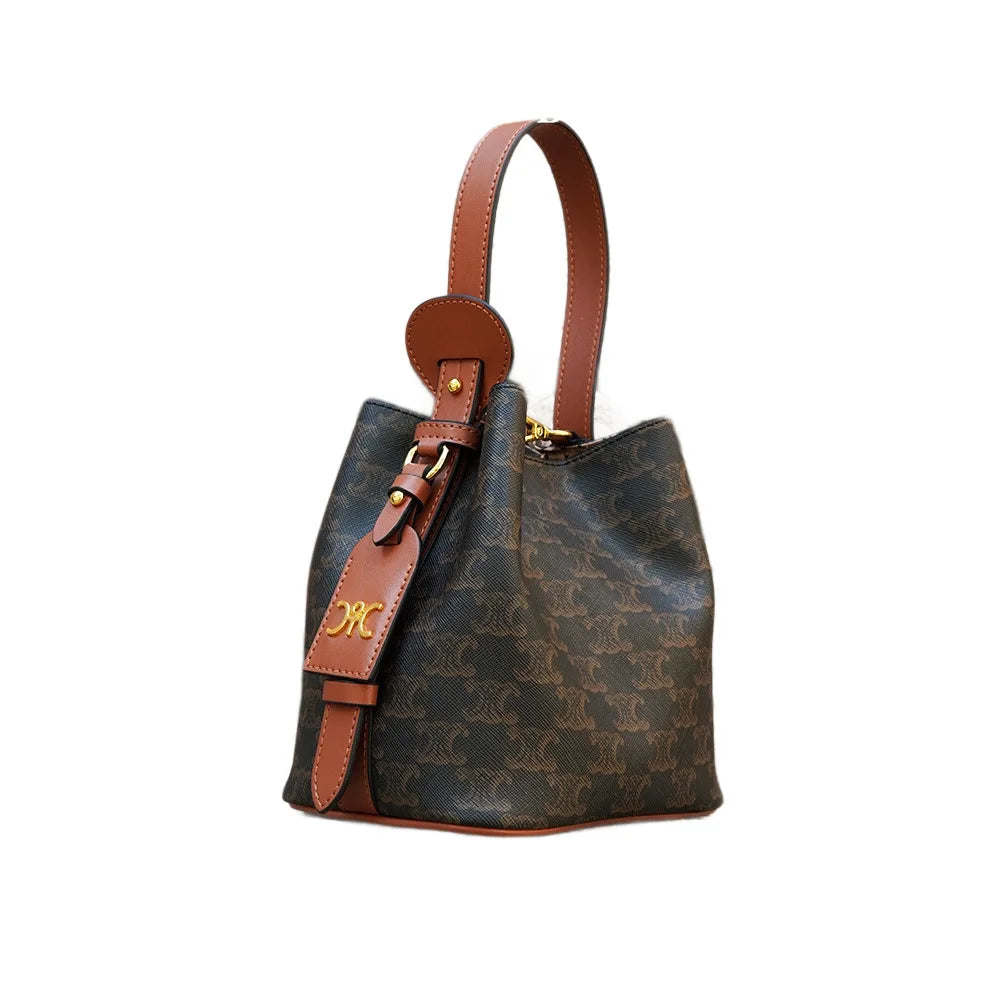 Large-capacity fashion single shoulder crossbody bucket bag