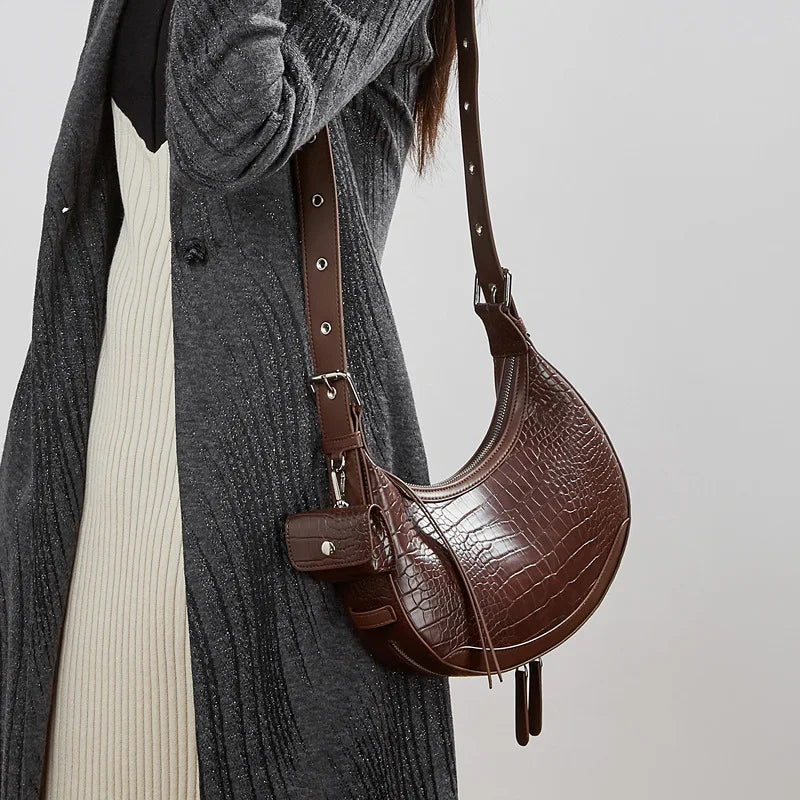 Genuine leather Crossbody Bag Fashion Crocodile Pattern Handbag