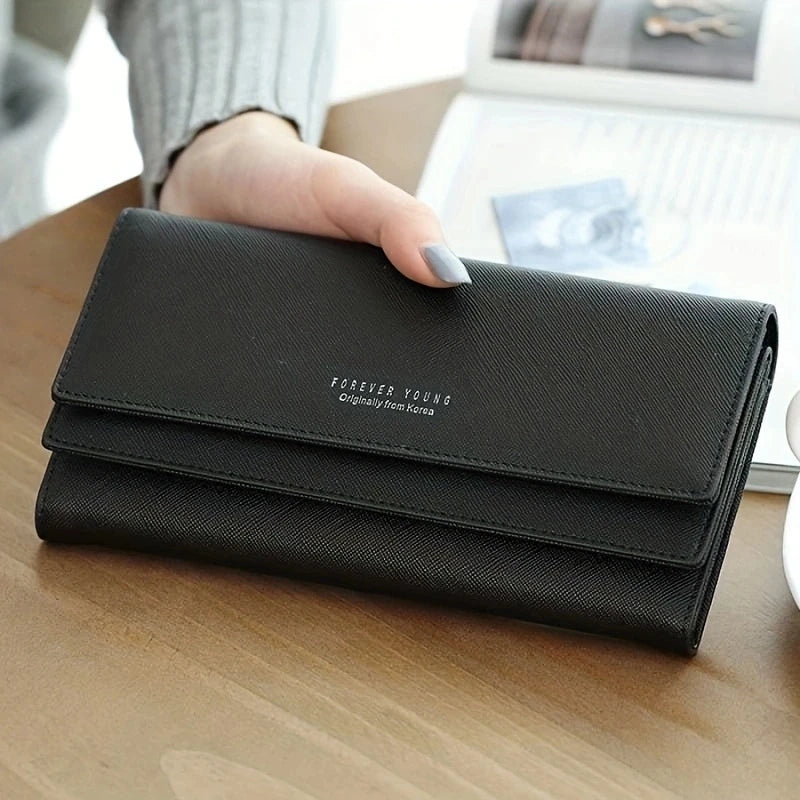 Brand PU Leather Women's Wallet High Quality 3 Fold Long Purse Clutch Coin Purse