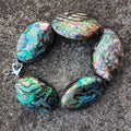 25x38mm Rainbow Color Abalone Shell Beaded Bracelet