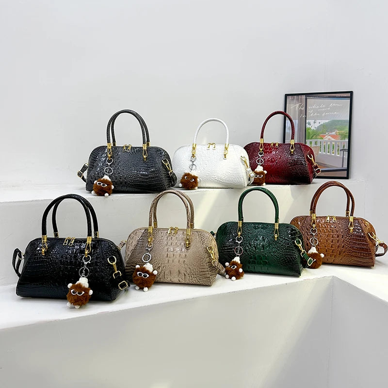 Classic Handbag Crocodile Leather Shoulder Crossbody Bag