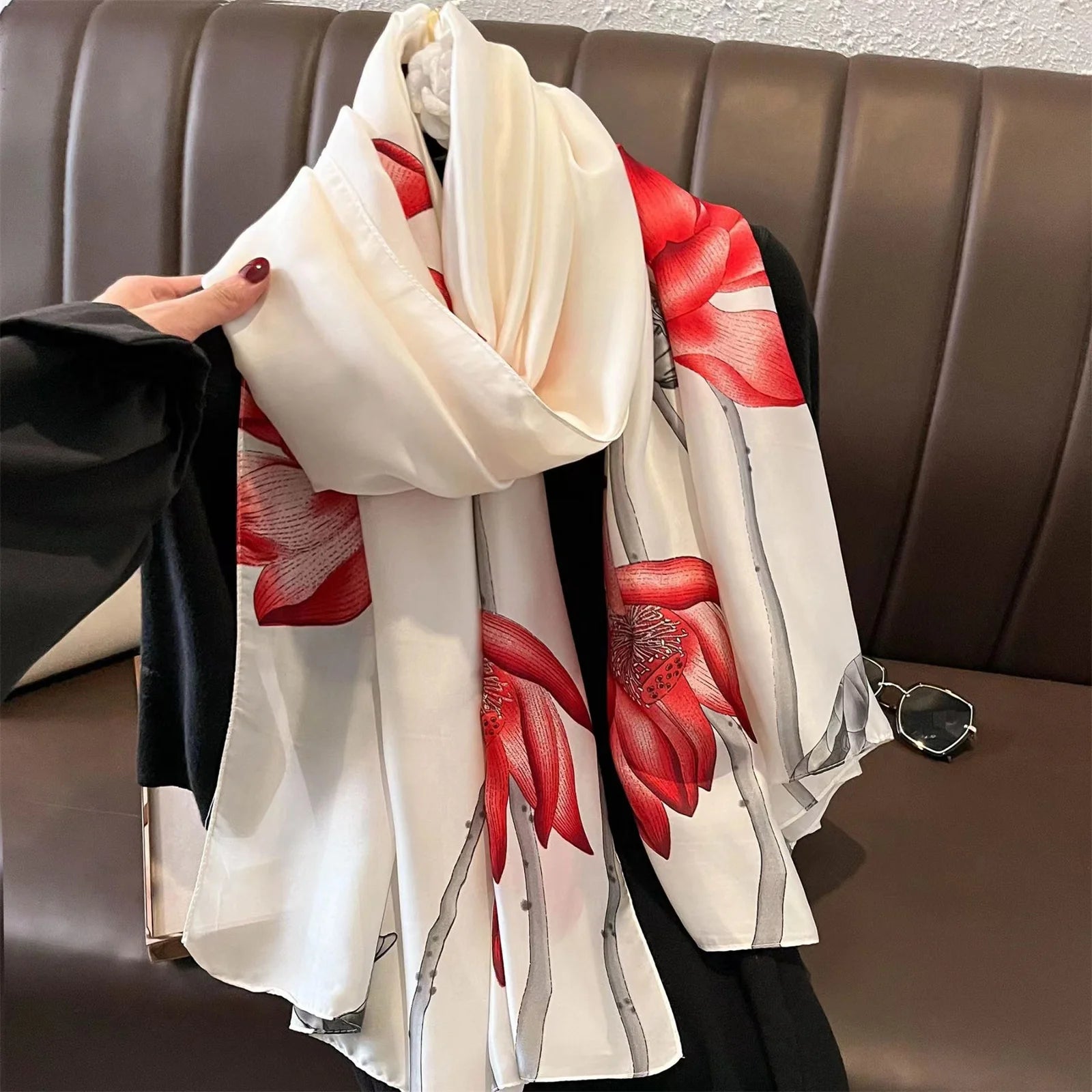 180*90cm Luxury Brand Women Scarf Fashion Print Silk Scarves Summer Shawls Wraps