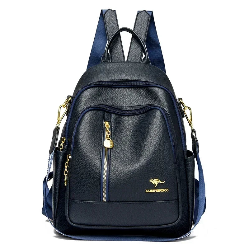 Classical High Quality Soft Leather Travel Backpack Large Capacity Luxury Bag