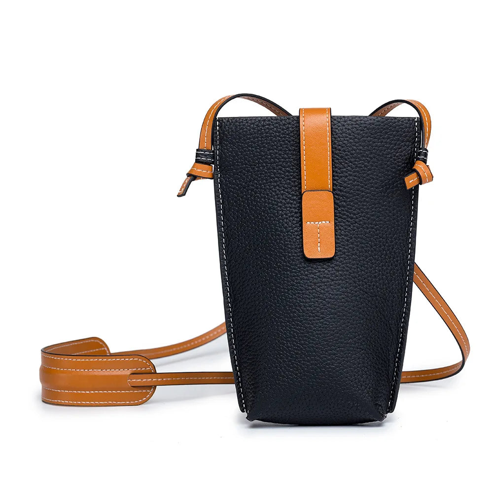 Genuine Leather Women Shoulder Bags Luxury Brands Mini Mobile Phone Bag