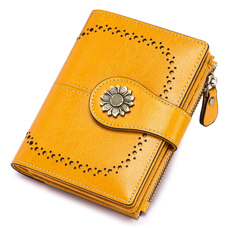 Genuine Leather RFID Wallet Women Clutch Credit Card Holder