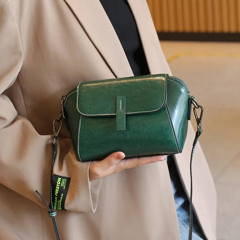 Genuine leather women's bag small bag shell bag one shoulder crossbody bag