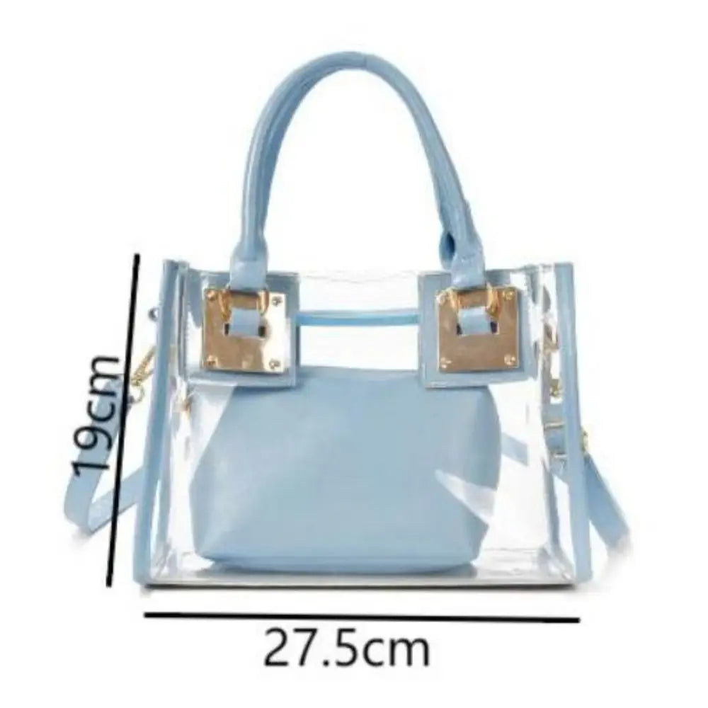 Transparent Jelly Crossbody Bag PVC Designer Square Handbag Large Capacity Bag