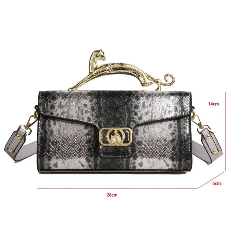 Metal Buckle Fashion Shoulder Bag Luxury Design Handbag