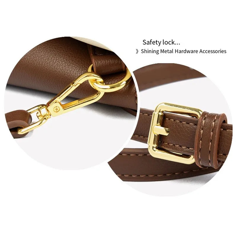 Fashionable High-End Versatile Casual Bag Trendy Textured Color-Blocked Handbag