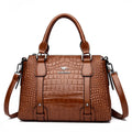 Luxury Genuine Leather Handbags For Women Crocodile Pattern Crossbody Bag