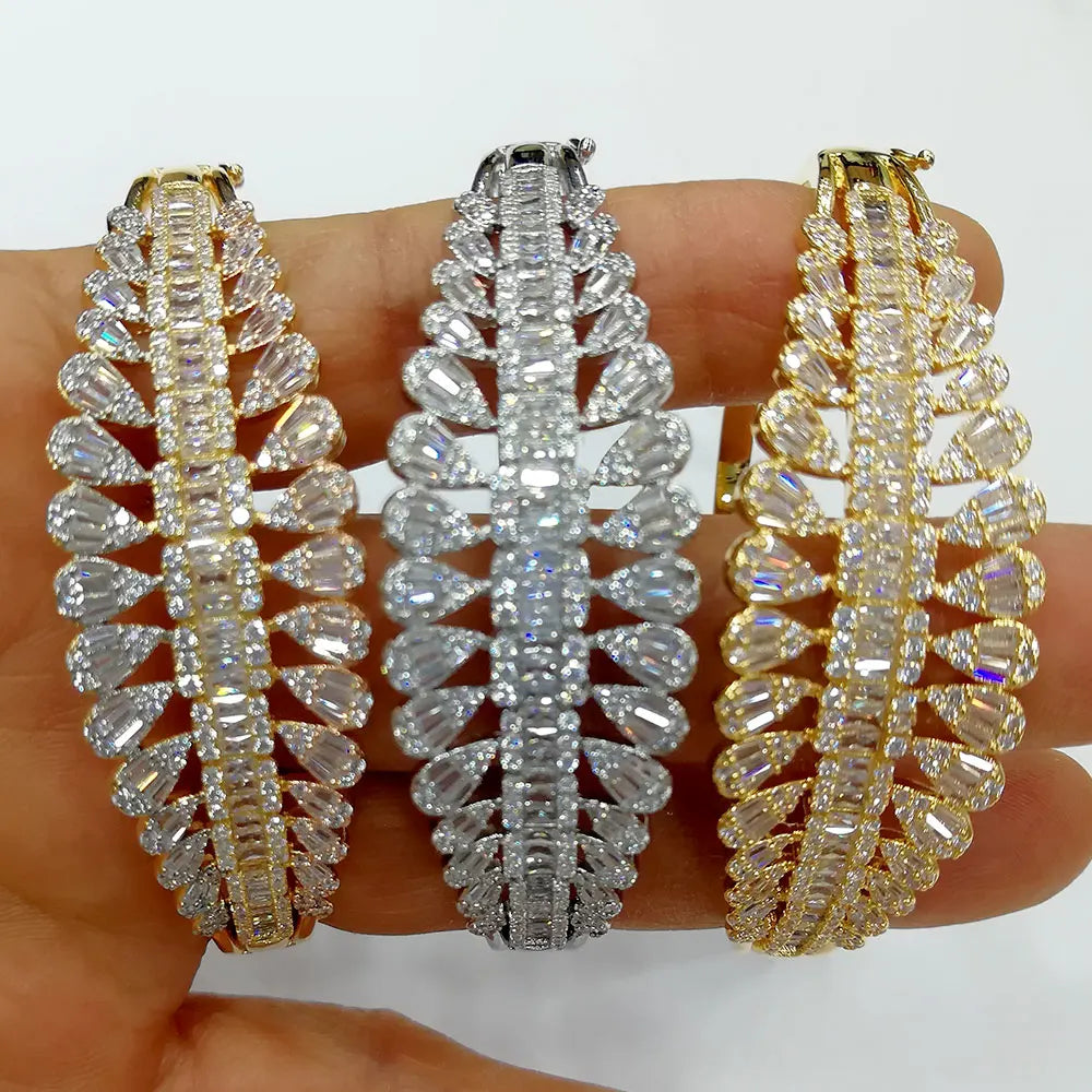 Stackable Bangle For Women Cubic Zircon Shiny Bangle Bracelet Jewelry