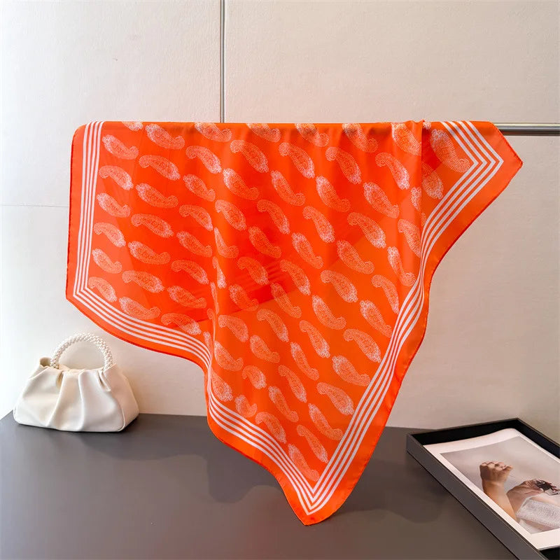 Fashion Silk Scarves Versatile High-end Cashew Print Silk Ladies Square Scarf
