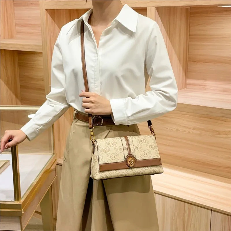 Light luxury women's oblique niche design shoulder bag