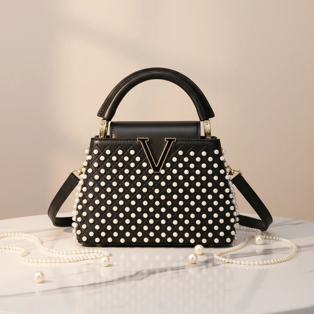 Fashionable Pearl Design Quality Luxury Shoulder Handbag
