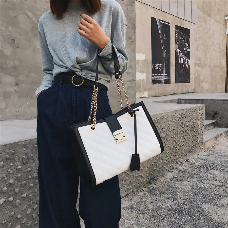 Large Capacity Pu Leather Chain Crossbody Bags High Quality Design