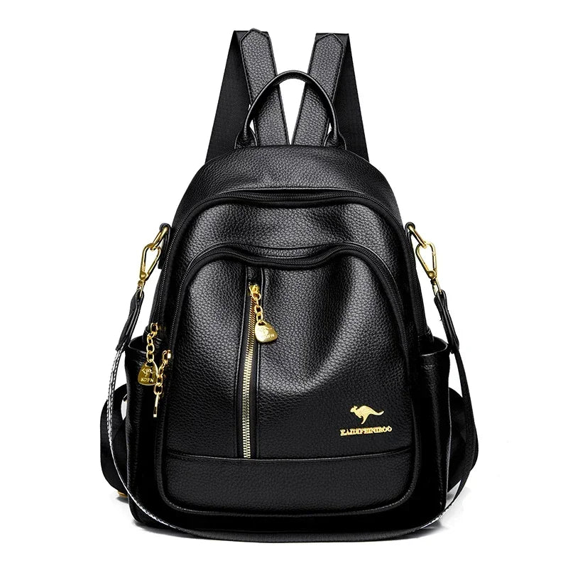 Classical High Quality Soft Leather Travel Backpack Large Capacity Luxury Bag