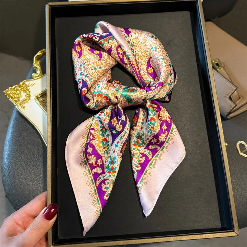 Imitation Silk Printed Square Scarf Fashion Accessories