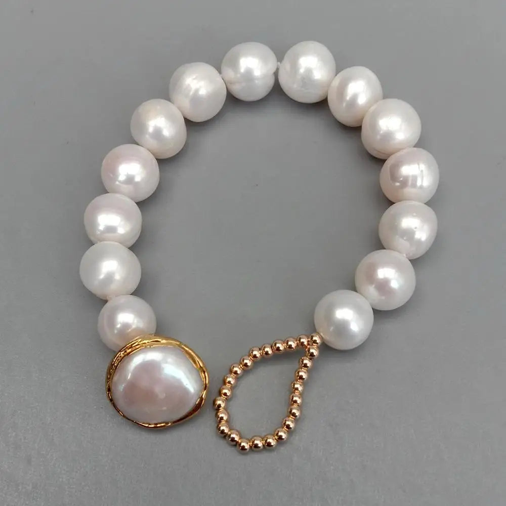 8'' 11-12mm Natural Freshwater Cultured Pearl Bracelet
