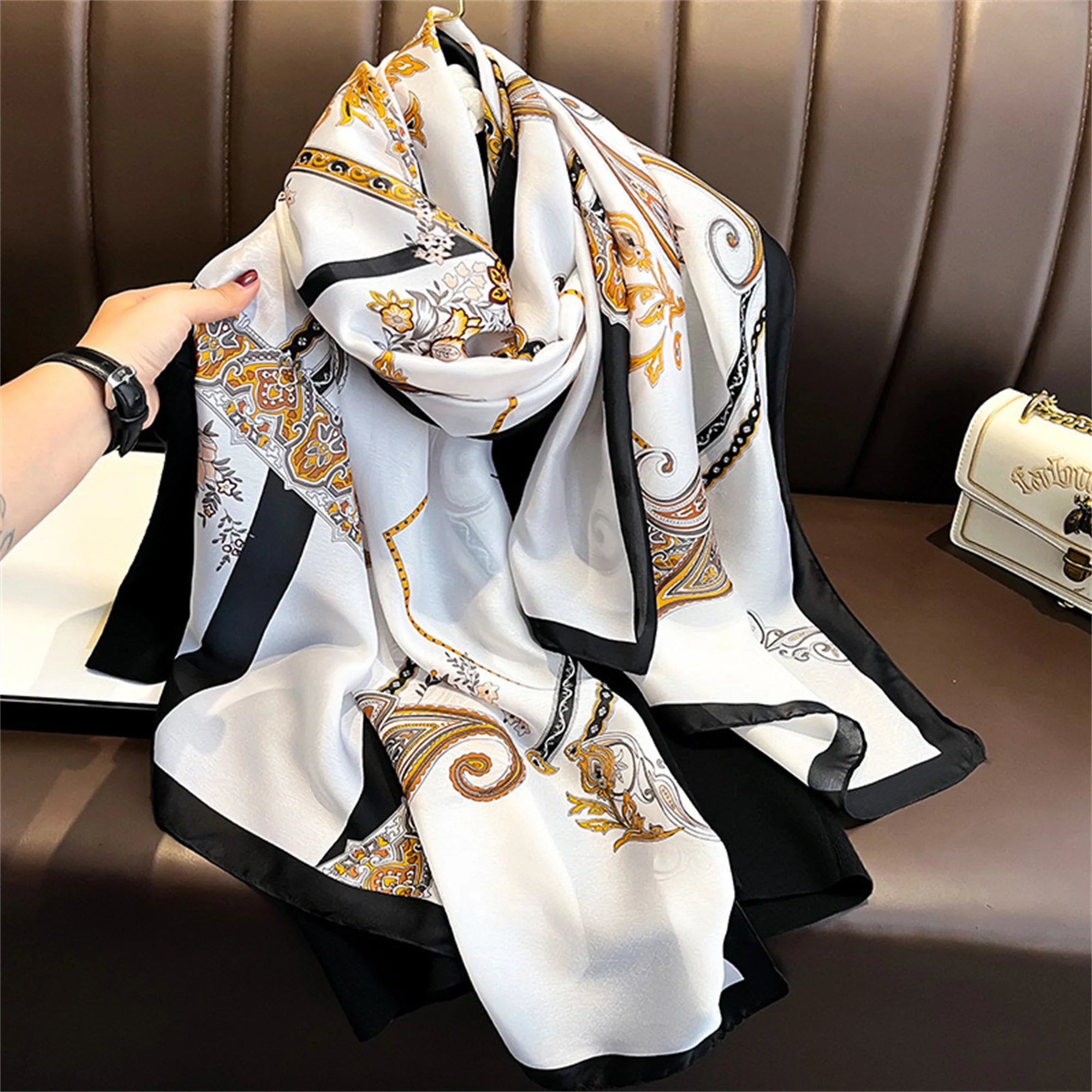 180*90cm Luxury Brand Women Scarf Summer Silk Shawl Lady Wrap Soft Design