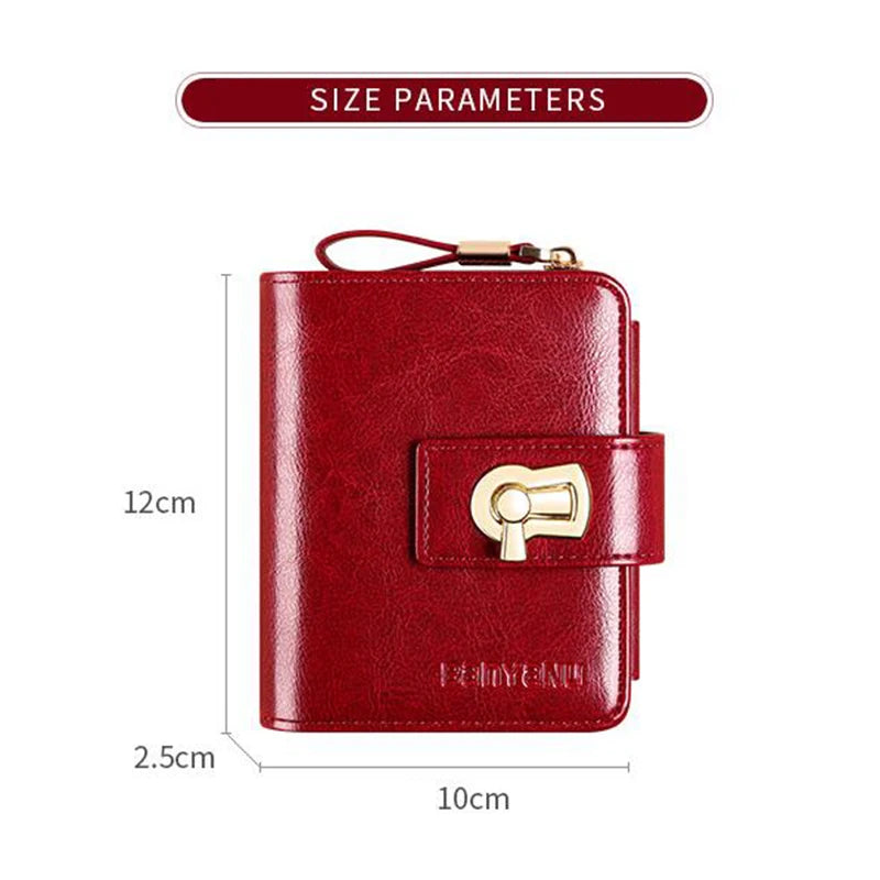 Genuine Leather Purse Wallet Small Zipper Card Holder