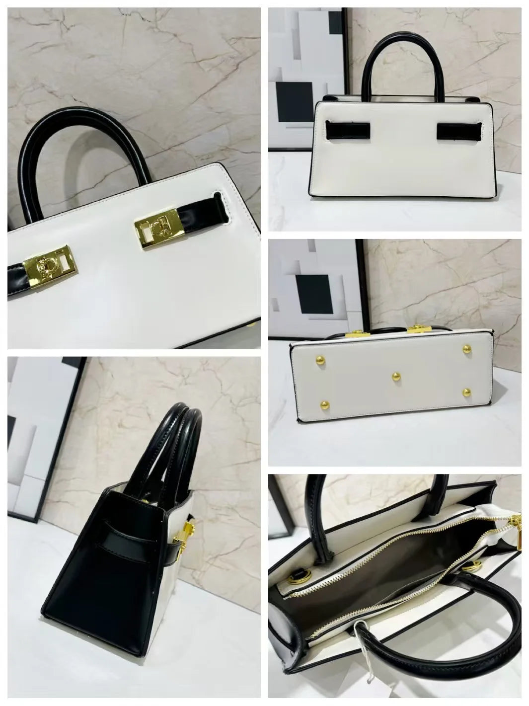 Vintage Luxury Design Crossbody Handbag Elegant Leather Tote