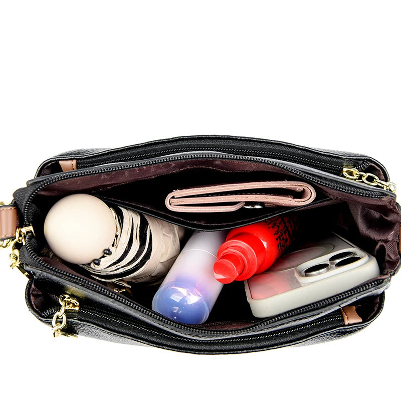 Genuine High Quality Soft Leather Women's Handbag Trendy Design Crossbody Bag