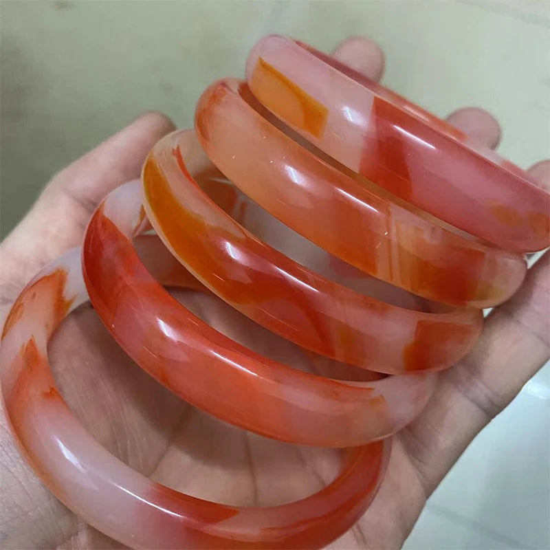 Red Flower Agate Bracelet Elegant Design