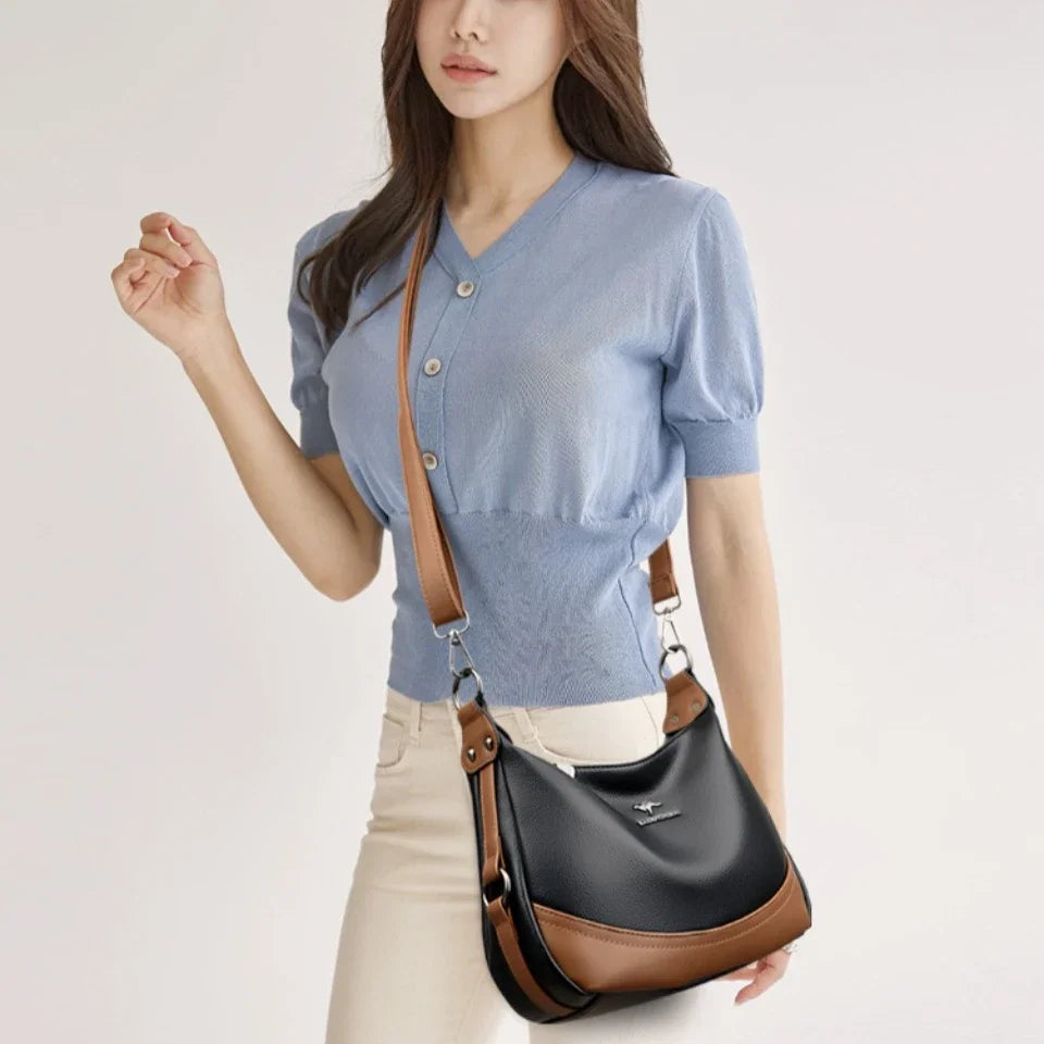 High-Quality Leather Handbag Luxury Design Shoulder Bag