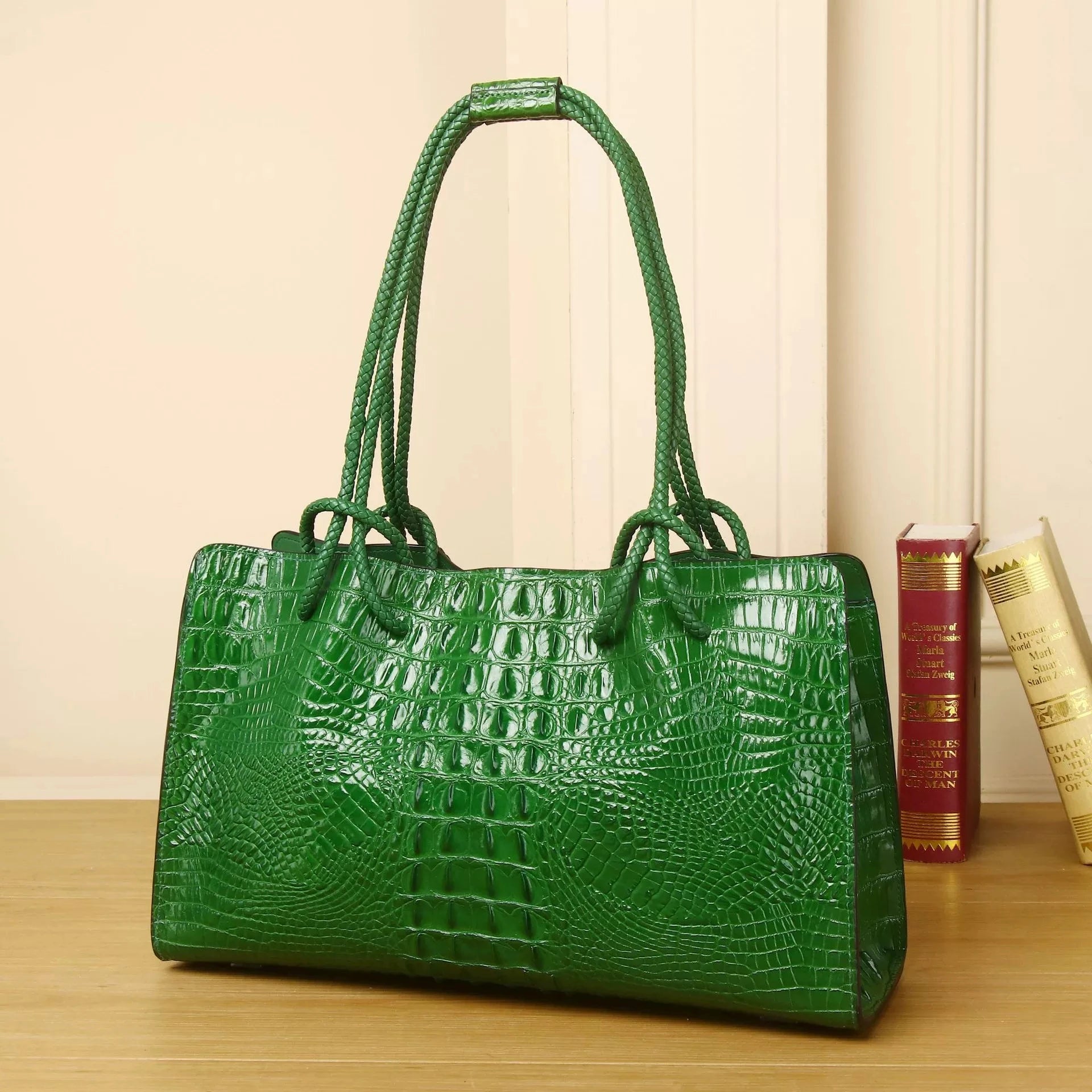 Luxury Genuine Leather Women's Bag Crocodile Pattern Handbag