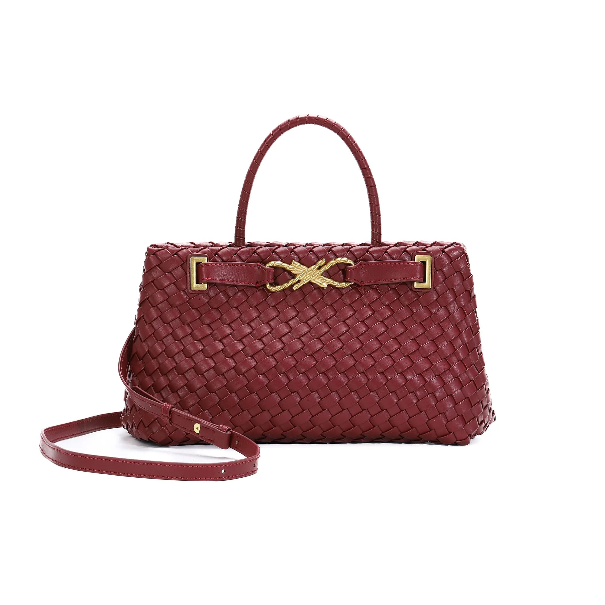 Woven Tote Bag for Women Vegan Leather Shoulder Handbag Design