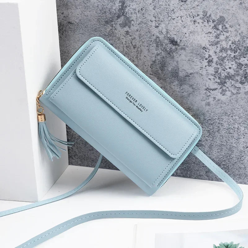 Fashion Phone Pouch Mini Messenger Bag Clutch Wallet Soft Leather Crossbody Bag