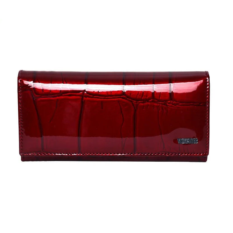 Genuine Leather Women Wallet Magnetic Hasp Female Long Purse Ladies Coin Purses