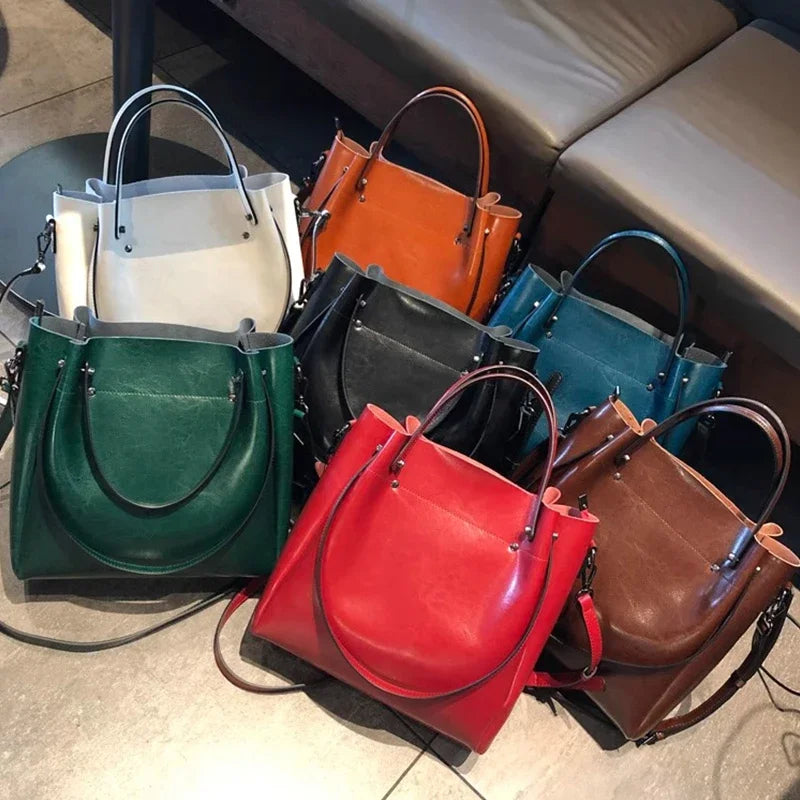 Women's Natural Cow Genuine Leather Handbags