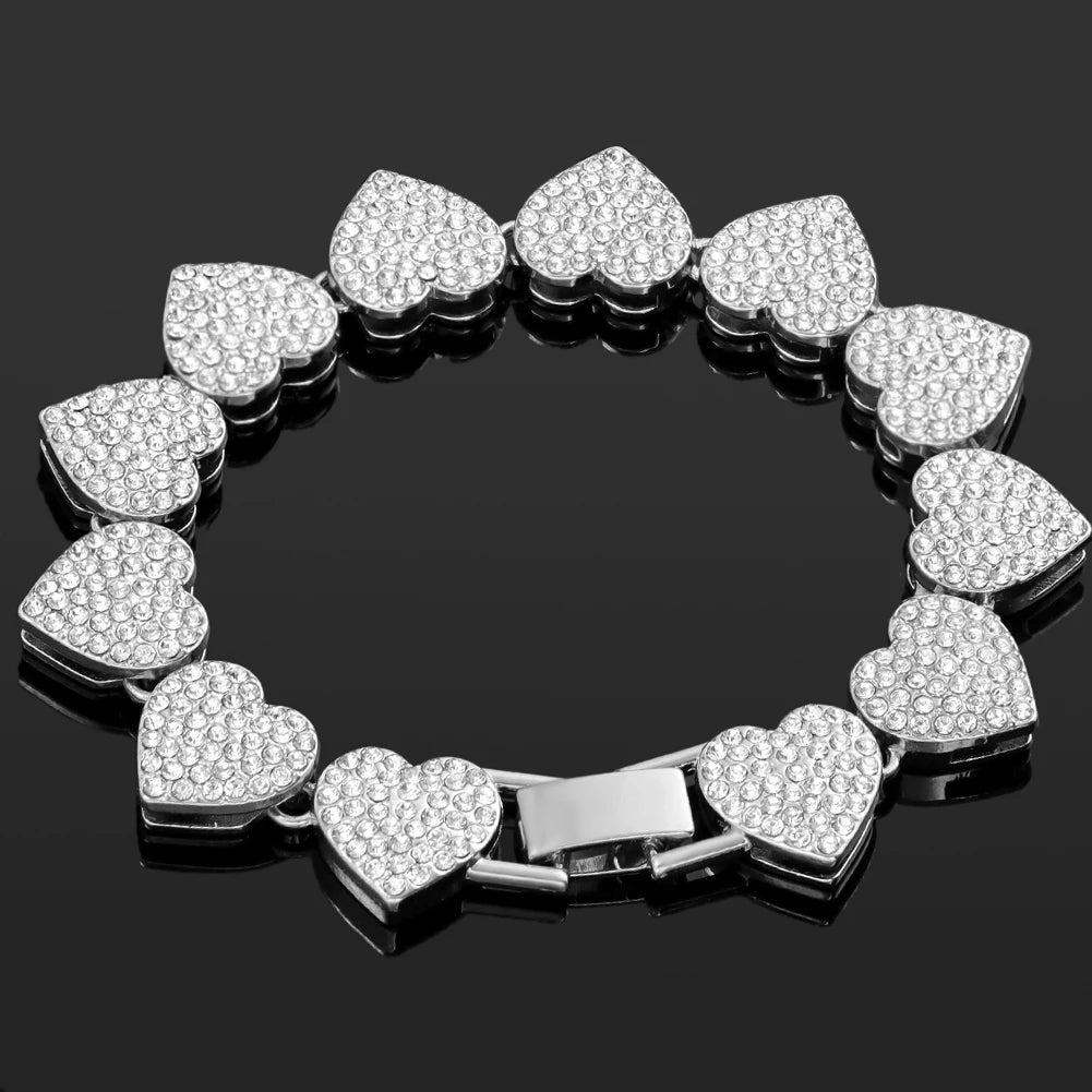 Iced Out Pink Crystal Bracelet Jewelry