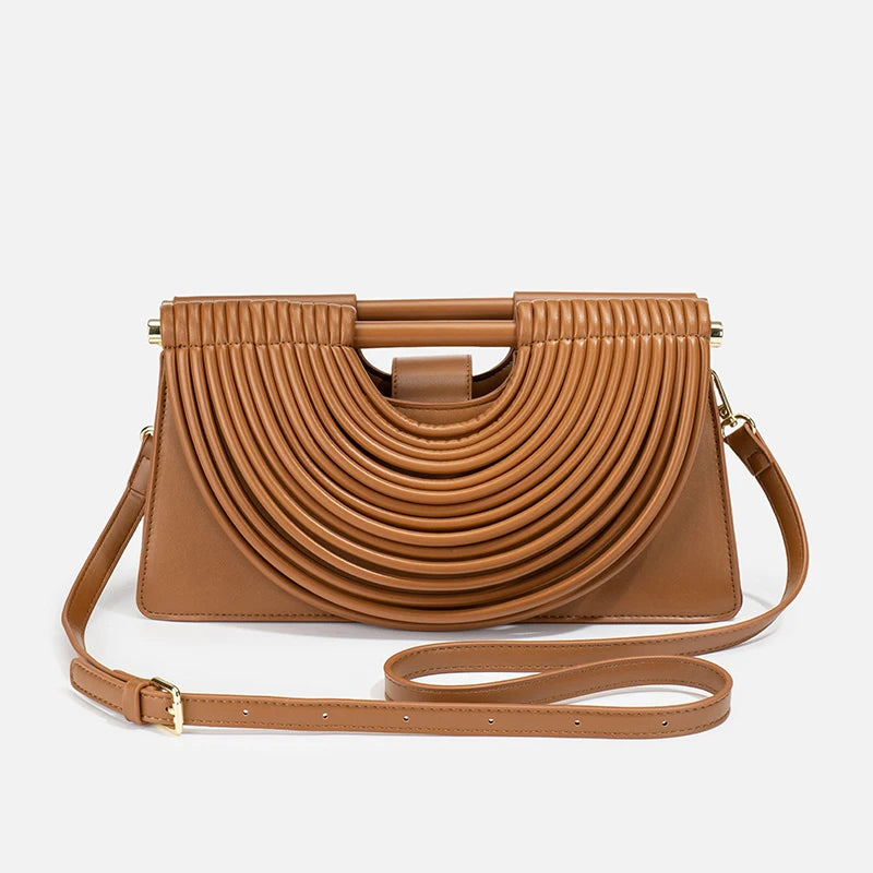 Luxury Design Handwoven Leather Evening Clutch Bag